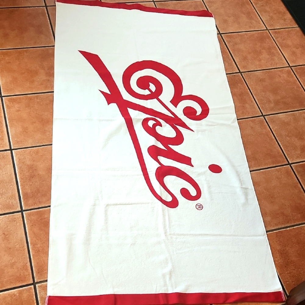 Red and White EPIC RECORDS Bath Towel